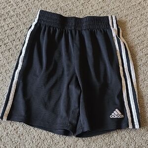 Adidas Kids Black Shorts with White Stripes Boys M
